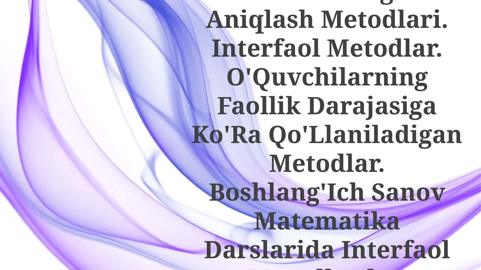 O'Qitishni Tashkil Qilishda Didaktik O'Yin Metodidan Foydalanish