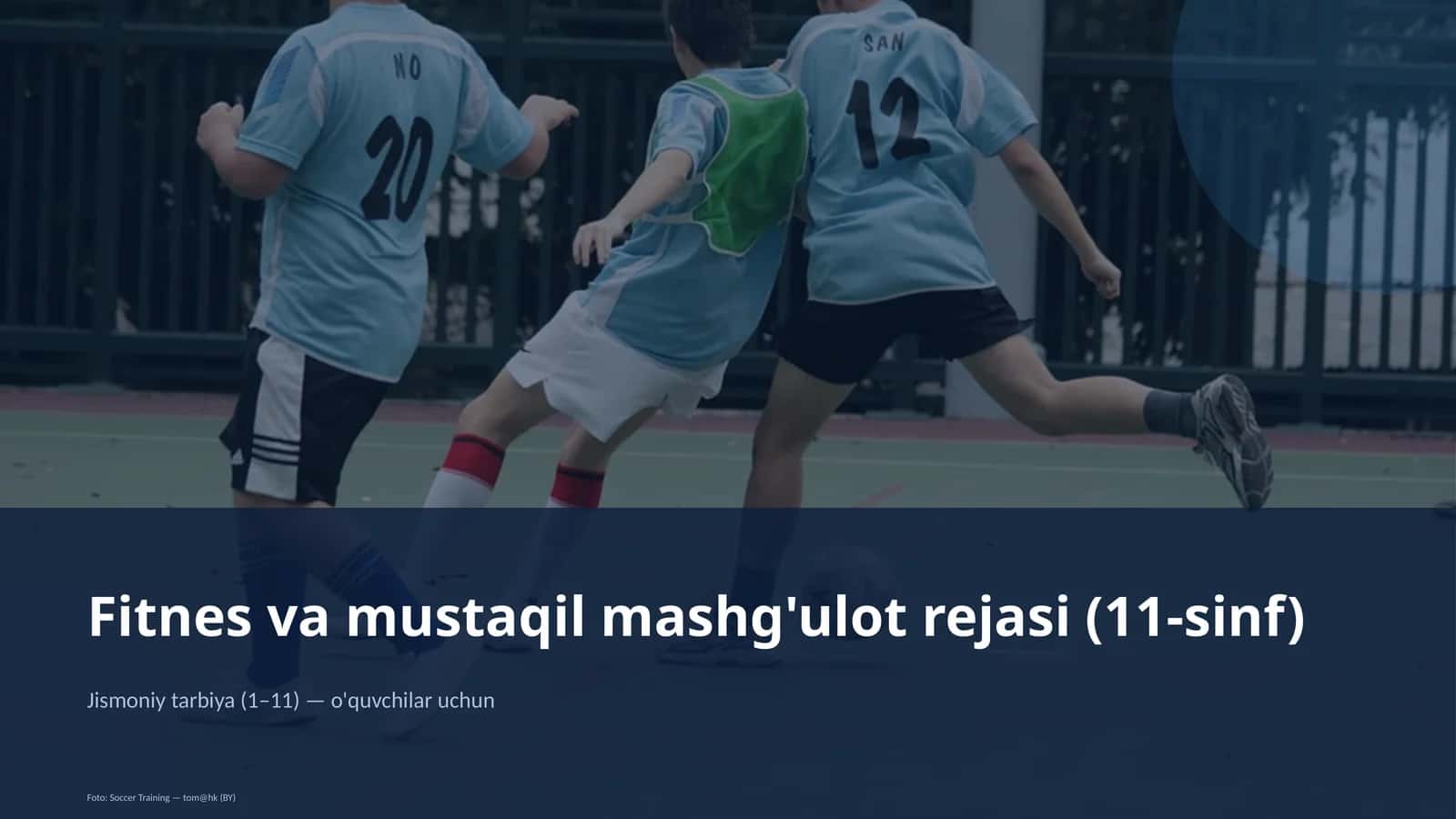 Fitnes va mustaqil mashg'ulot rejasi (11-sinf)