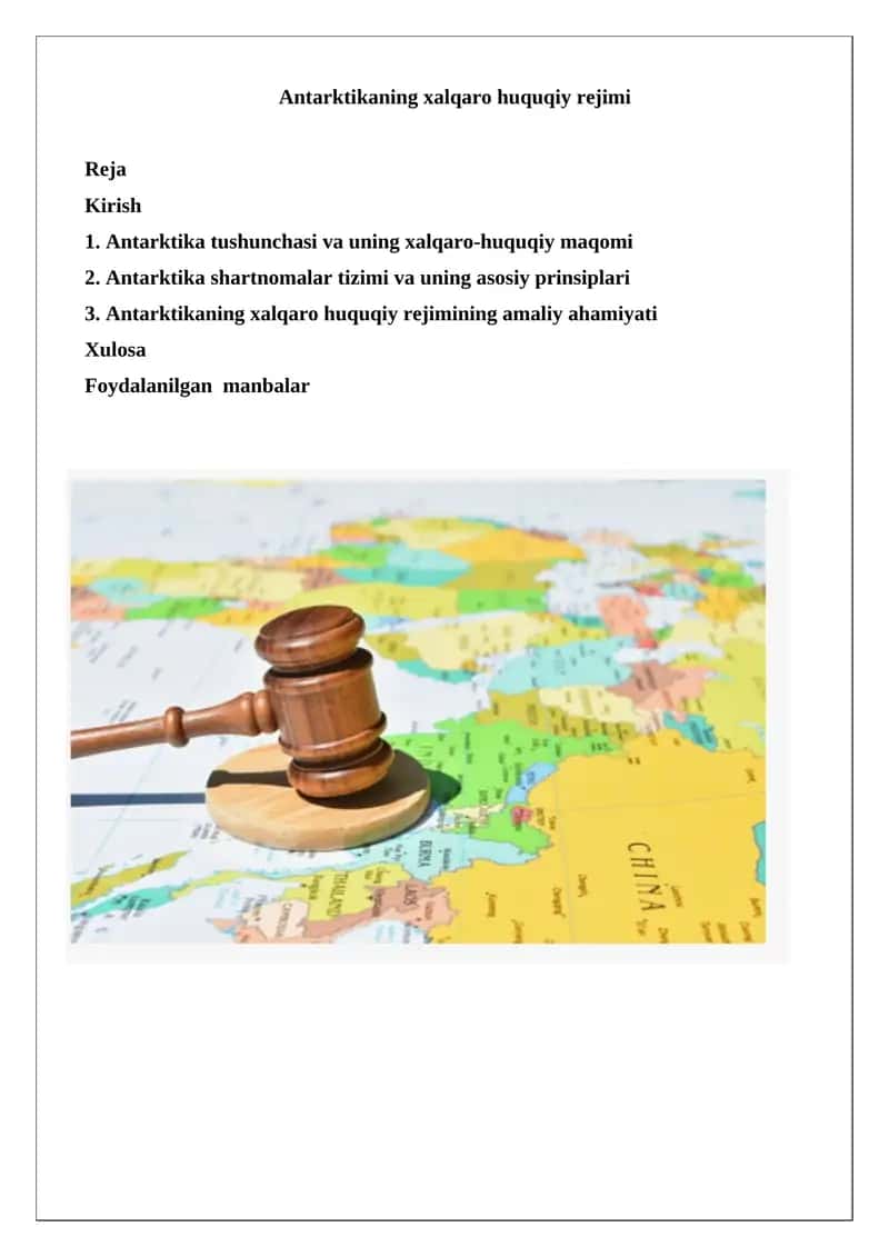 Antarktikaning xalqaro huquqiy rejimi
