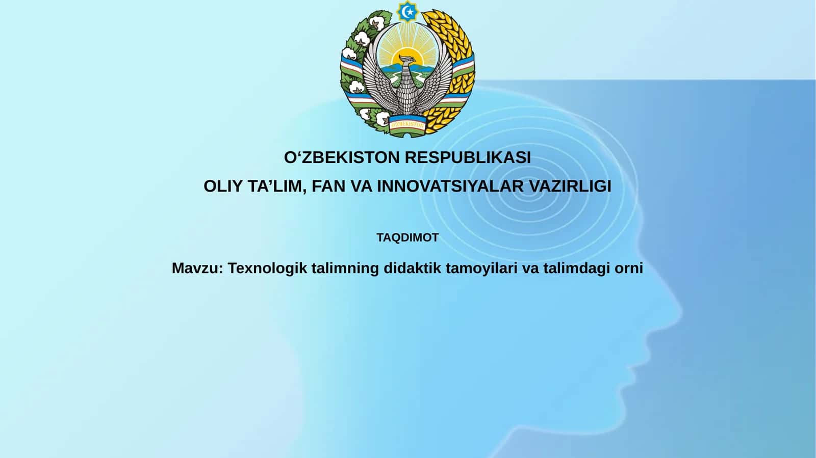 Texnologik ta'lim tushunchasi