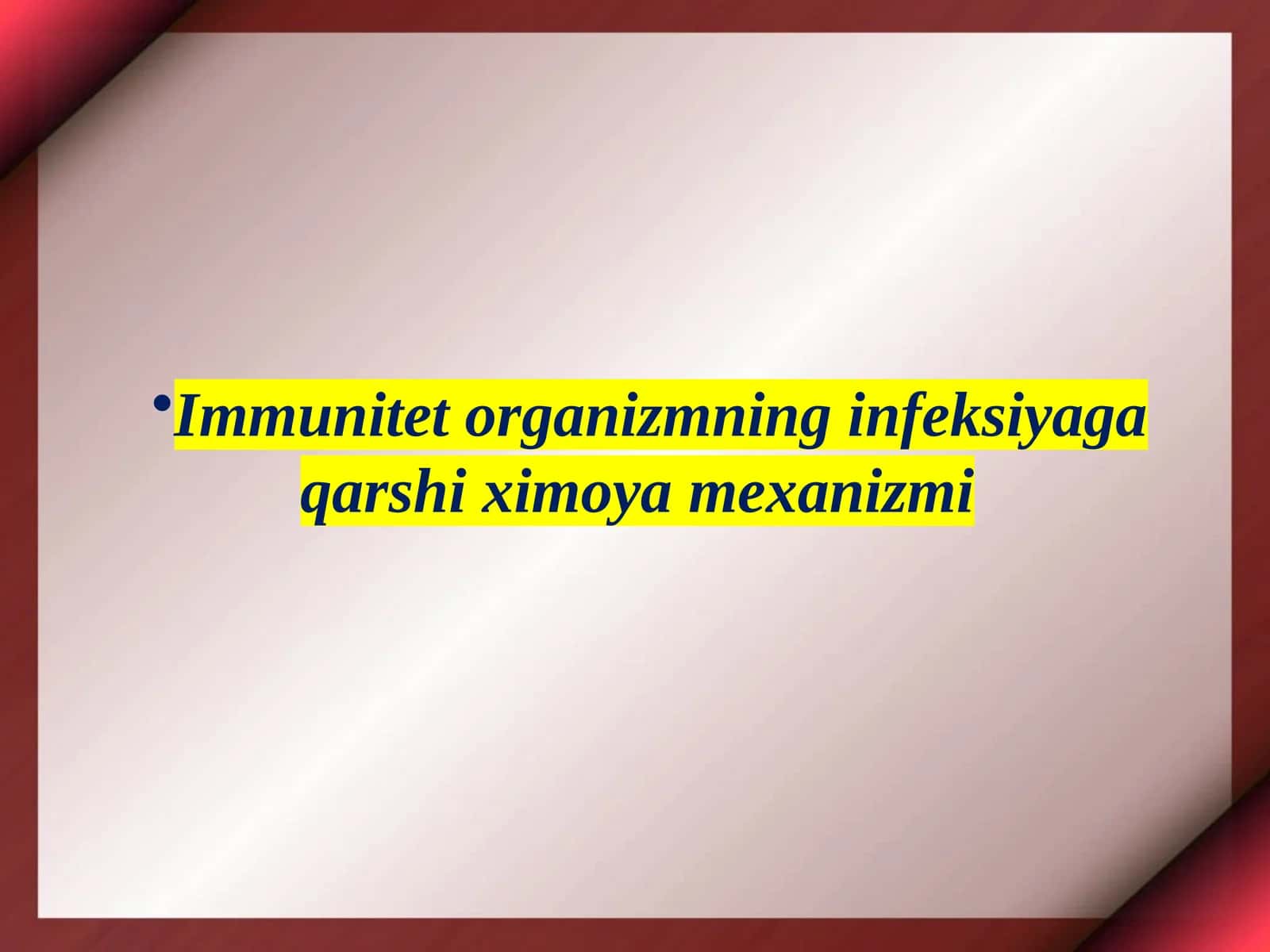 Immunitet va infeksiyaga qarshi immunitet mexanizmi