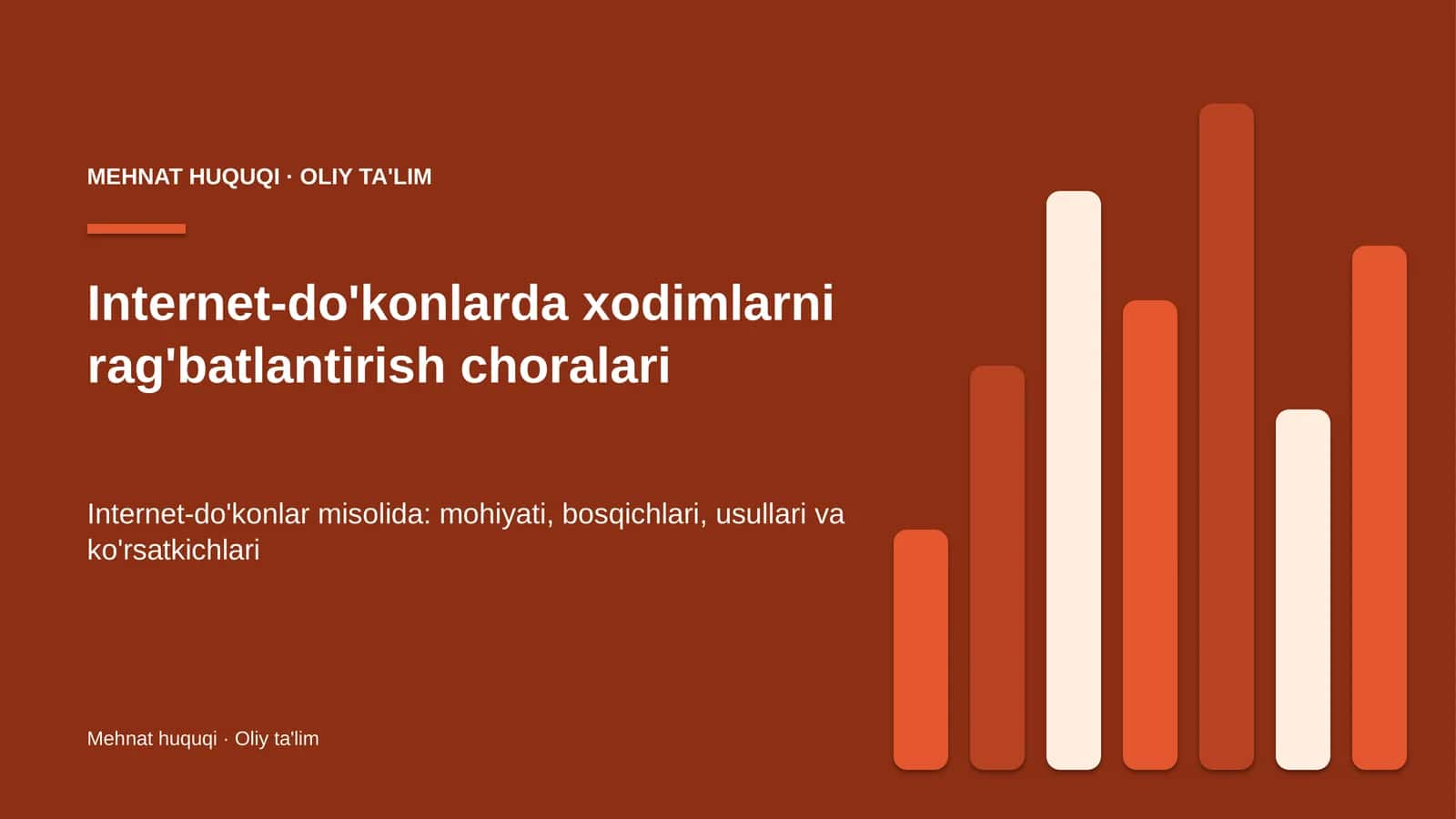Internet-do'konlarda xodimlarni rag'batlantirish choralari