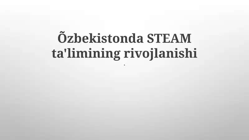 STEM ta'limi rivoji