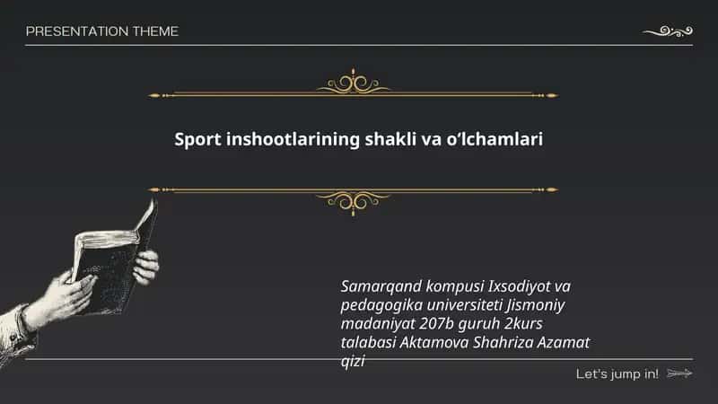 Sport inshootlarining shakli va oʻlchamlari