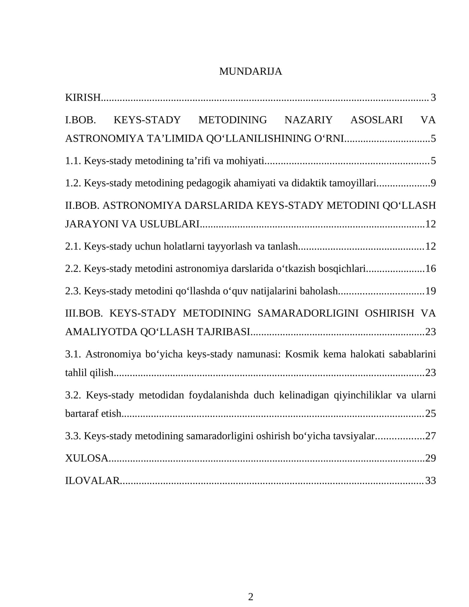 Astronomiya darslarida keys-stady metodidan foydalanish