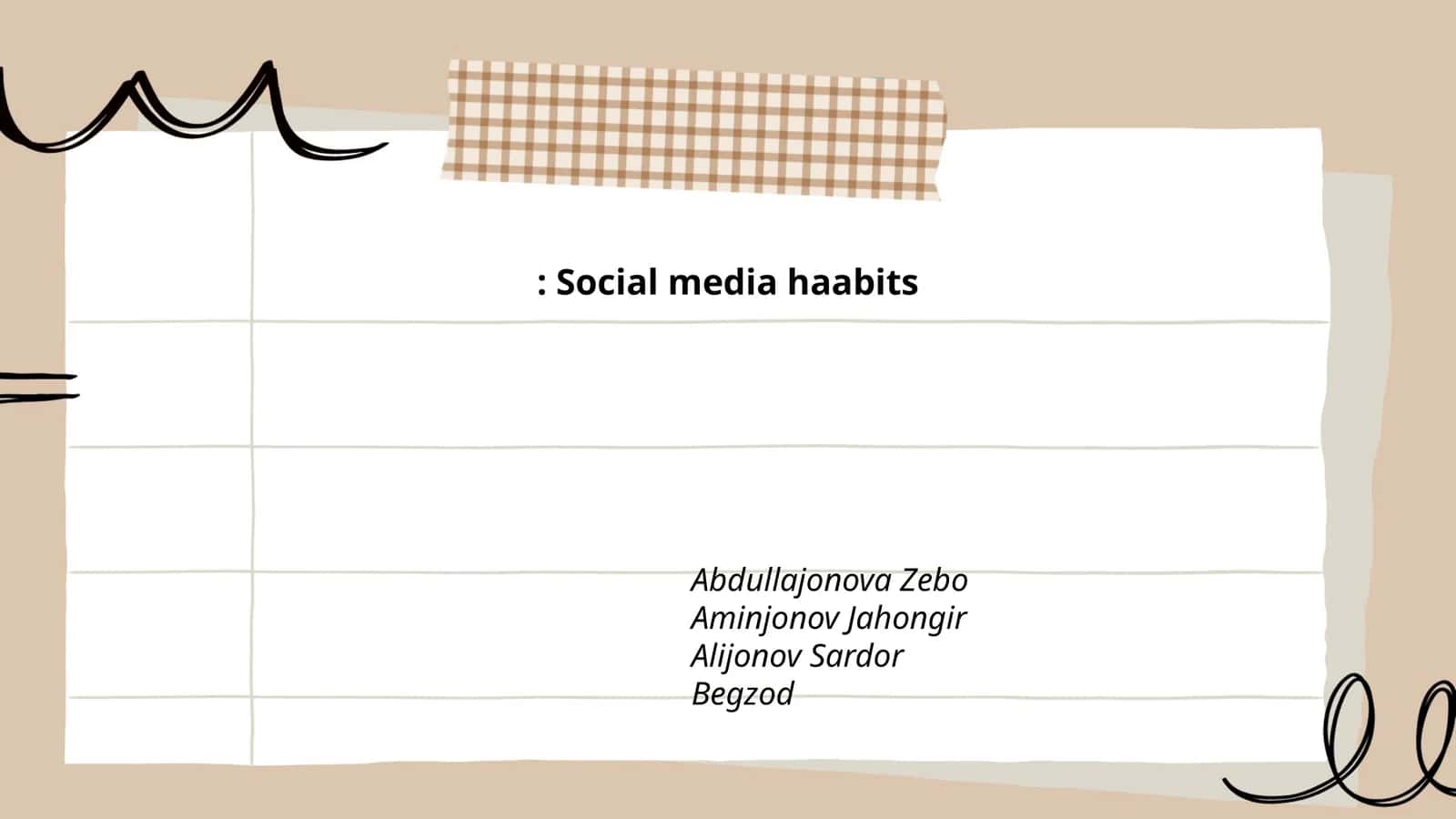 Social media haabits