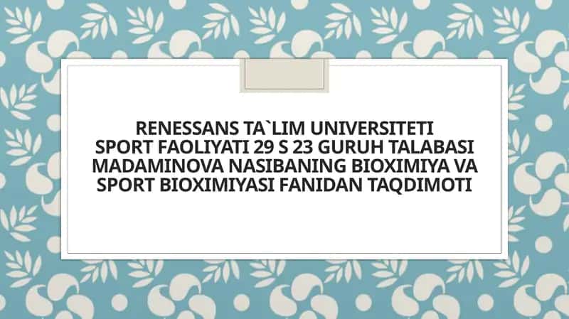 Jismoniy yuklama vaqtida metabolizmda ro'y beradi