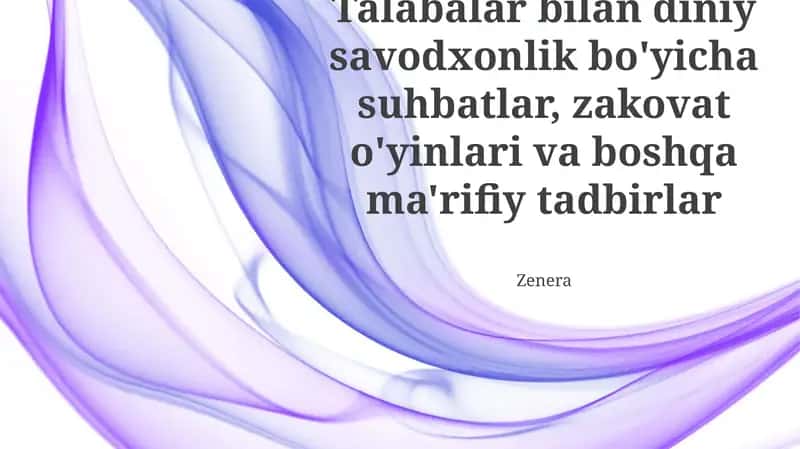 Diniy savodxonlik va ta'limiy faoliyatlar