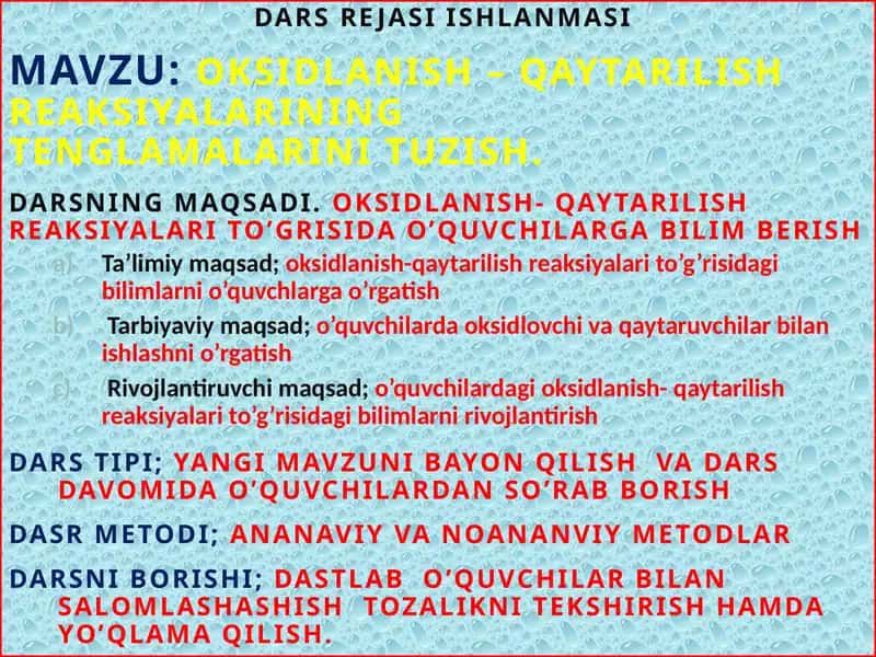Oksidlanish–qaytarilish reaksiyalari
