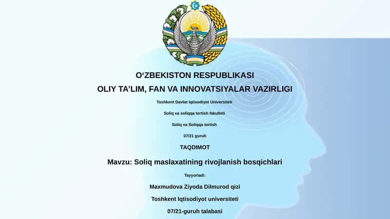 Soliq maslaxatining rivojlanish bosqichlari