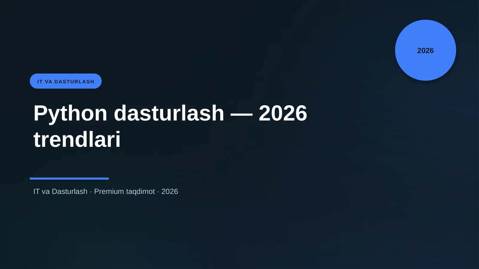 Python dasturlash — 2026 trendlari