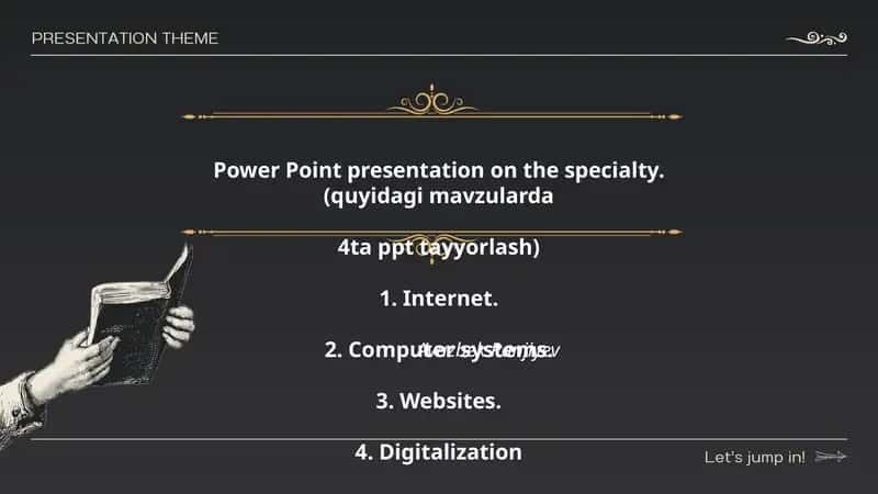 Power Point presentation on the specialty