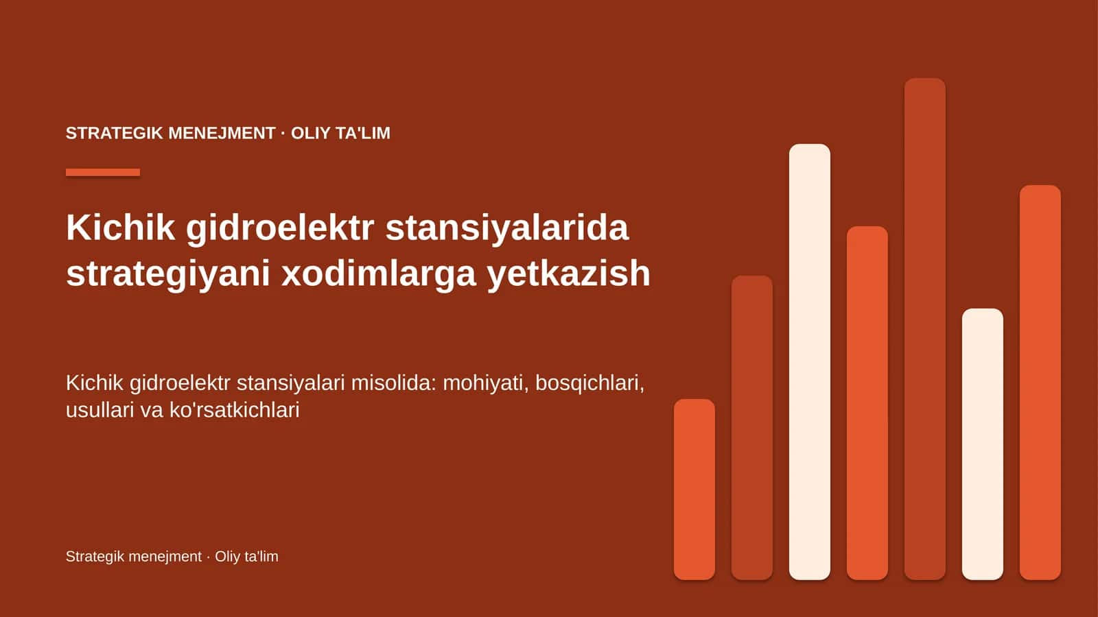 Kichik gidroelektr stansiyalarida strategiyani xodimlarga yetkazish