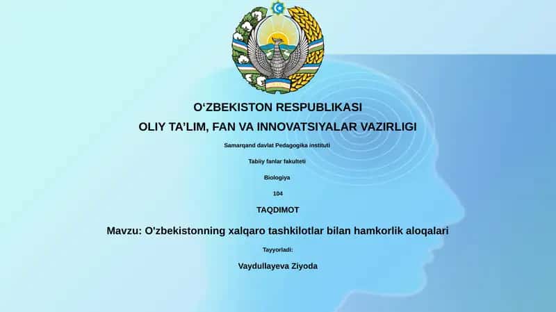 O'zbekistonning xalqaro tashkilotlar bilan hamkorlik aloqalari