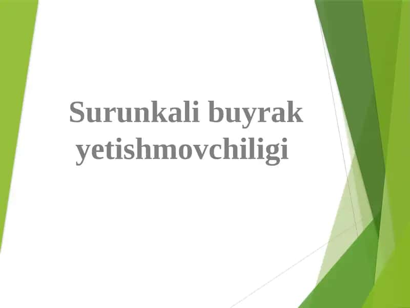 Surunkali buyrak yetishmovchiligi