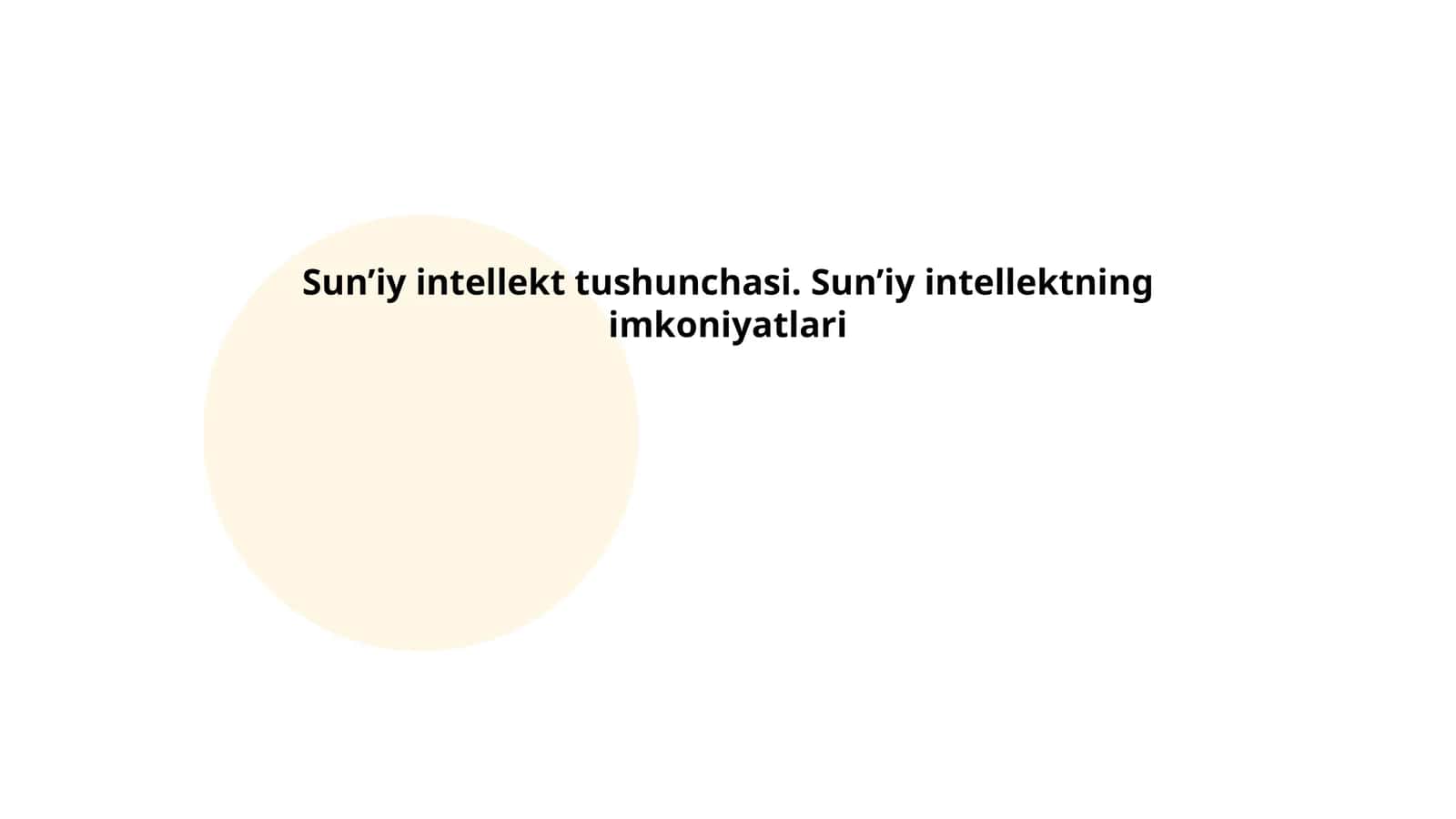 Sun’iy intellekt tushunchasi