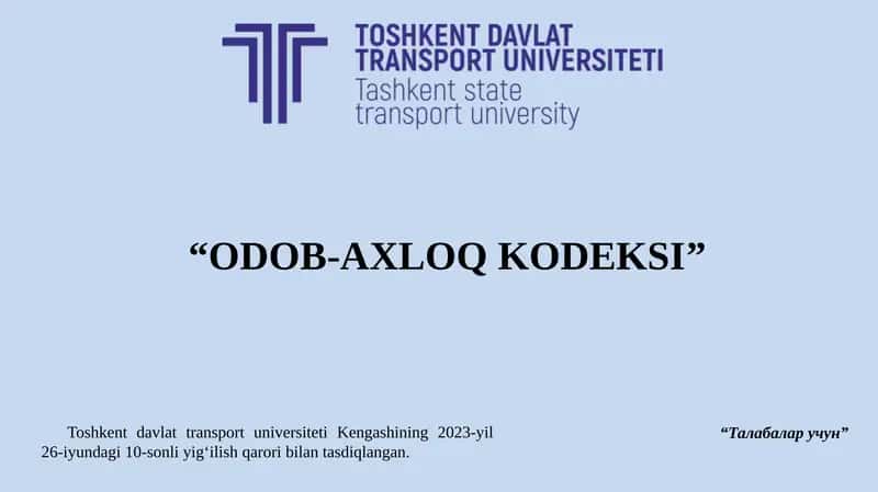 ODOB-AXLOQ KODEKSI