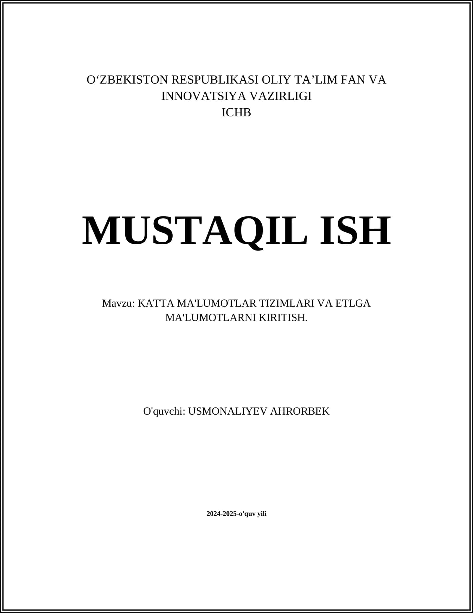 Katta ma'lumotlar boshqaruvi