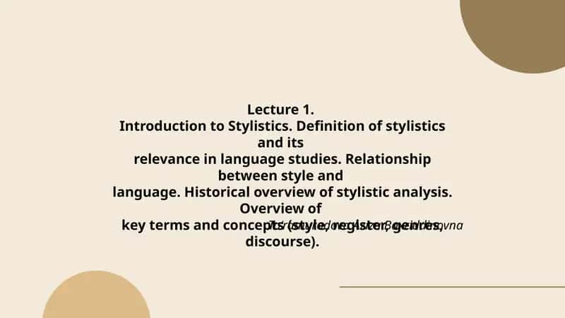 Introduction to Stylistics