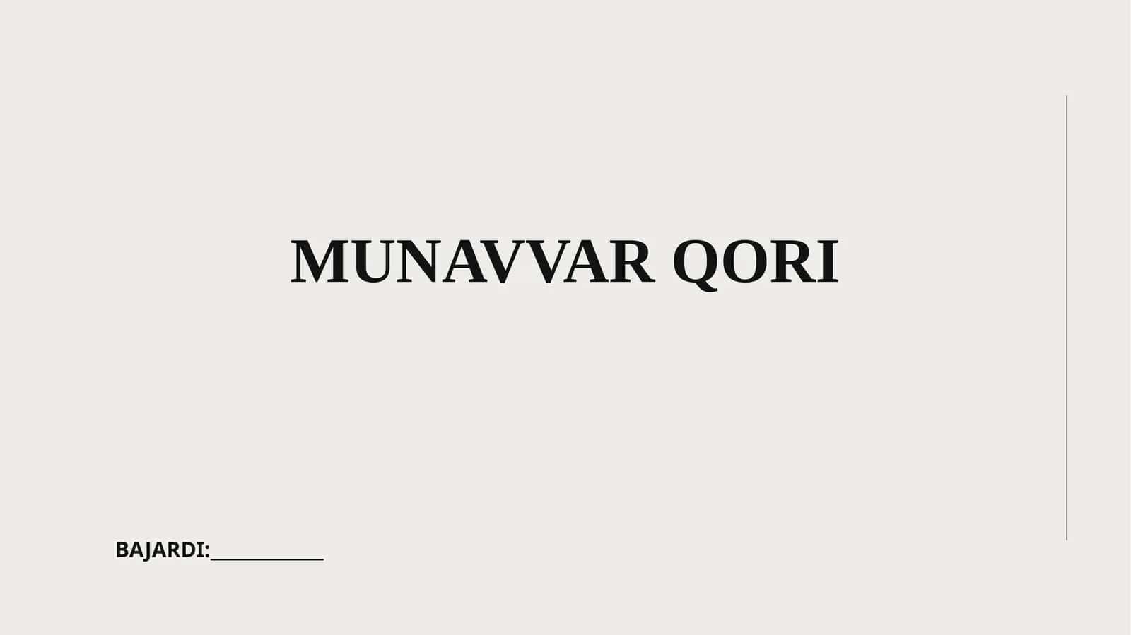 MUNAVVAR QORI