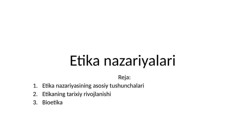 Etika nazariyalari
