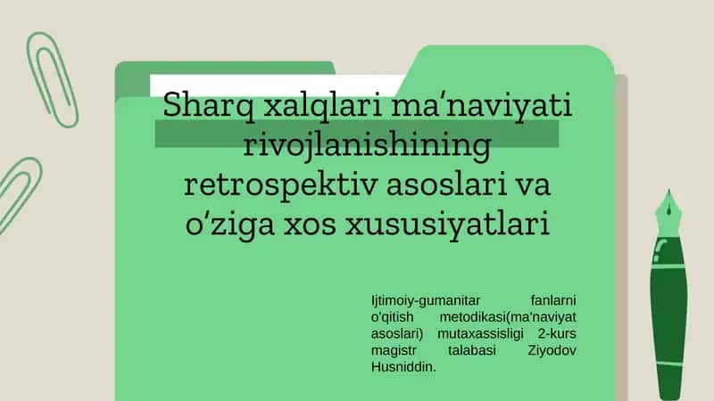 Ijtimoiy-gumanitar fanlarni o'qitish metodikasi