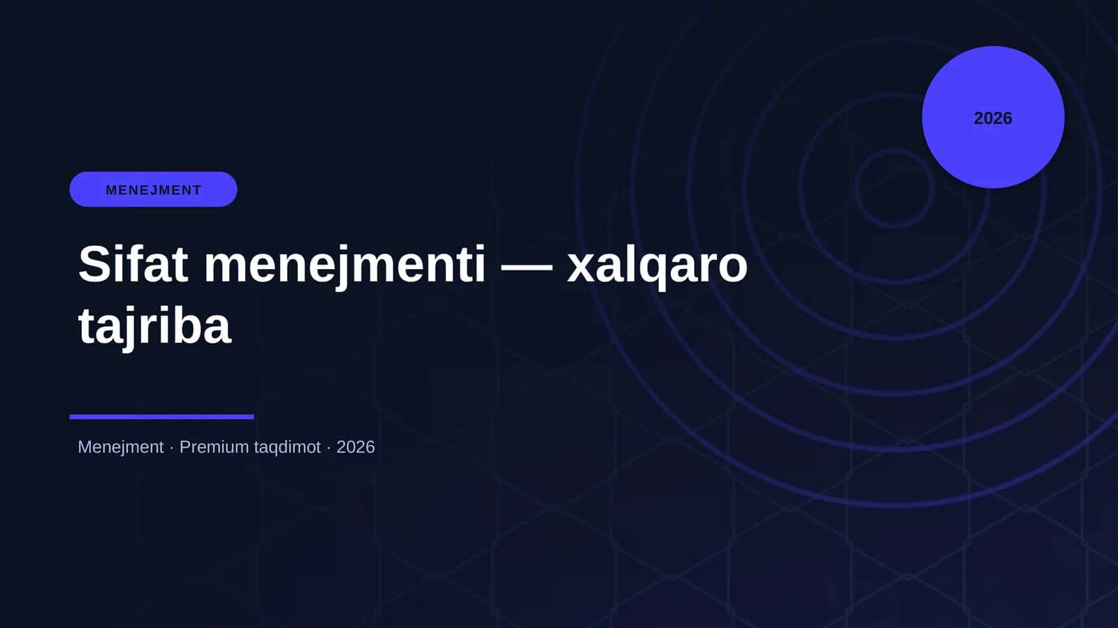 Sifat menejmenti — xalqaro tajriba