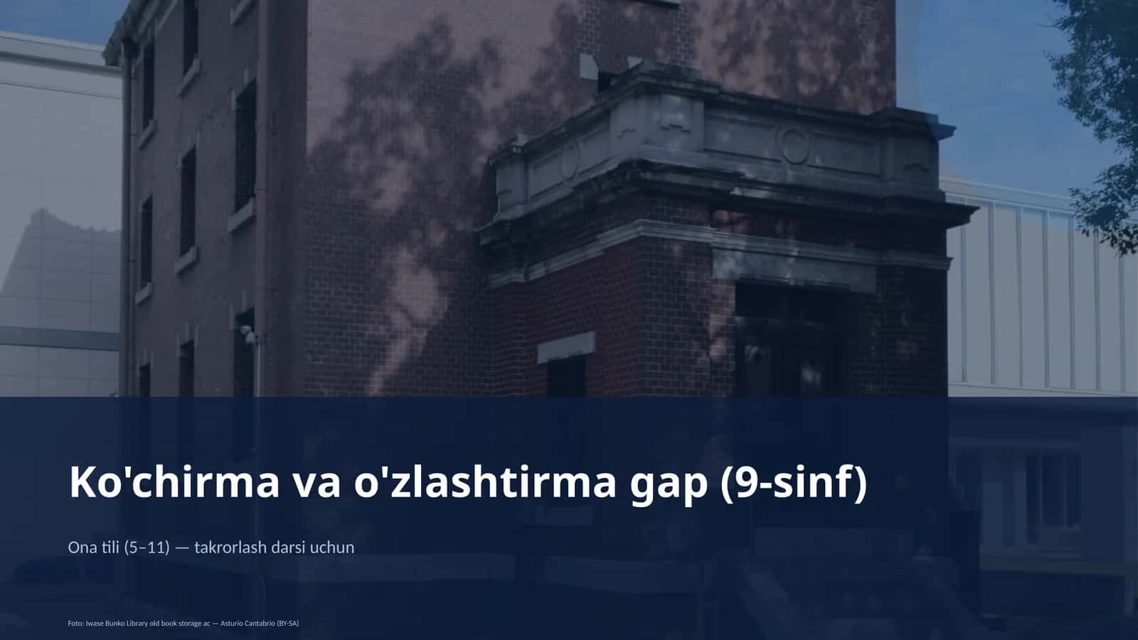 Ko'chirma va o'zlashtirma gap (9-sinf)