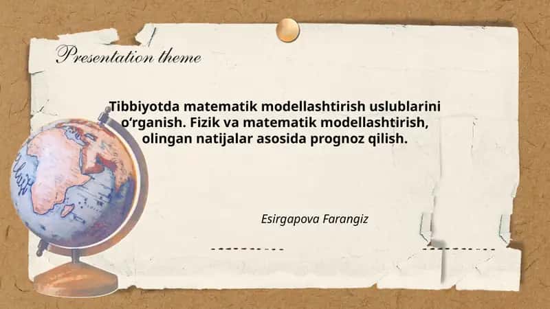 Tibbiyotda matematik modellashtirish