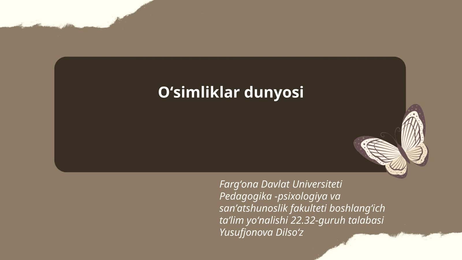 Oʻsimliklar dunyosi