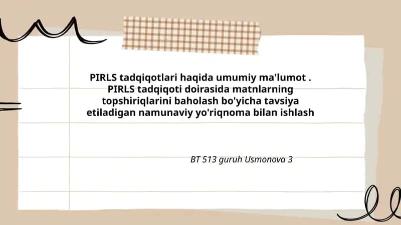 PIRLS tadqiqotlari haqida umumiy ma'lumot