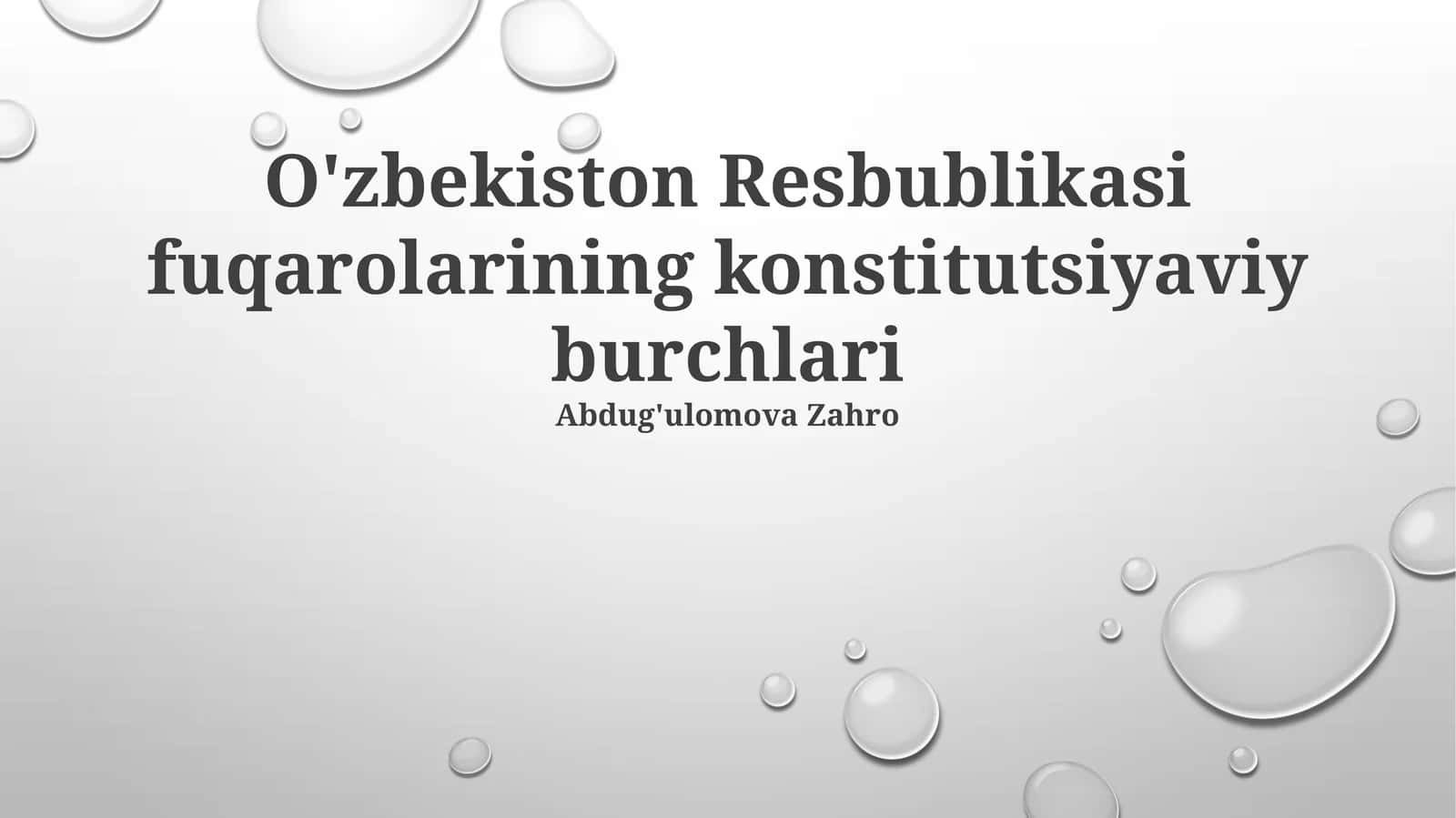 Oʻzbekiston Resbublikasi fuqarolarining konstitutsiyaviy burchlari