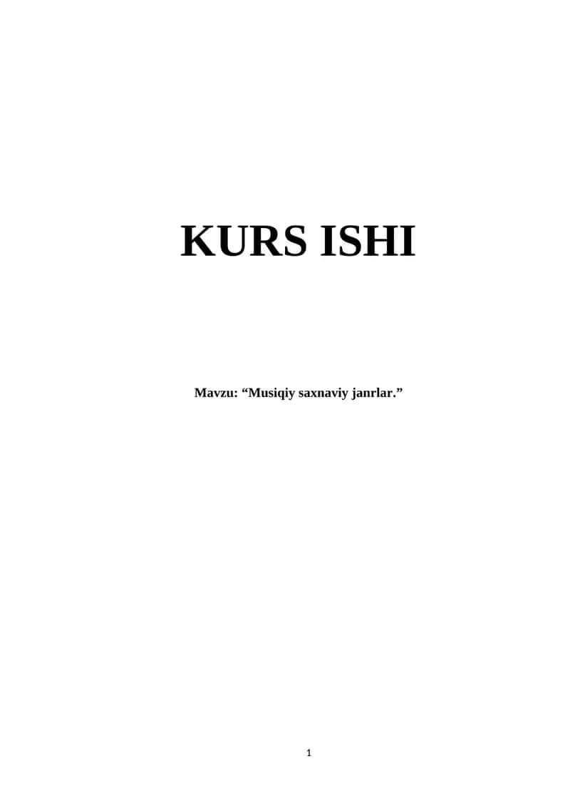 “Musiqiy saxnaviy janrlar.”