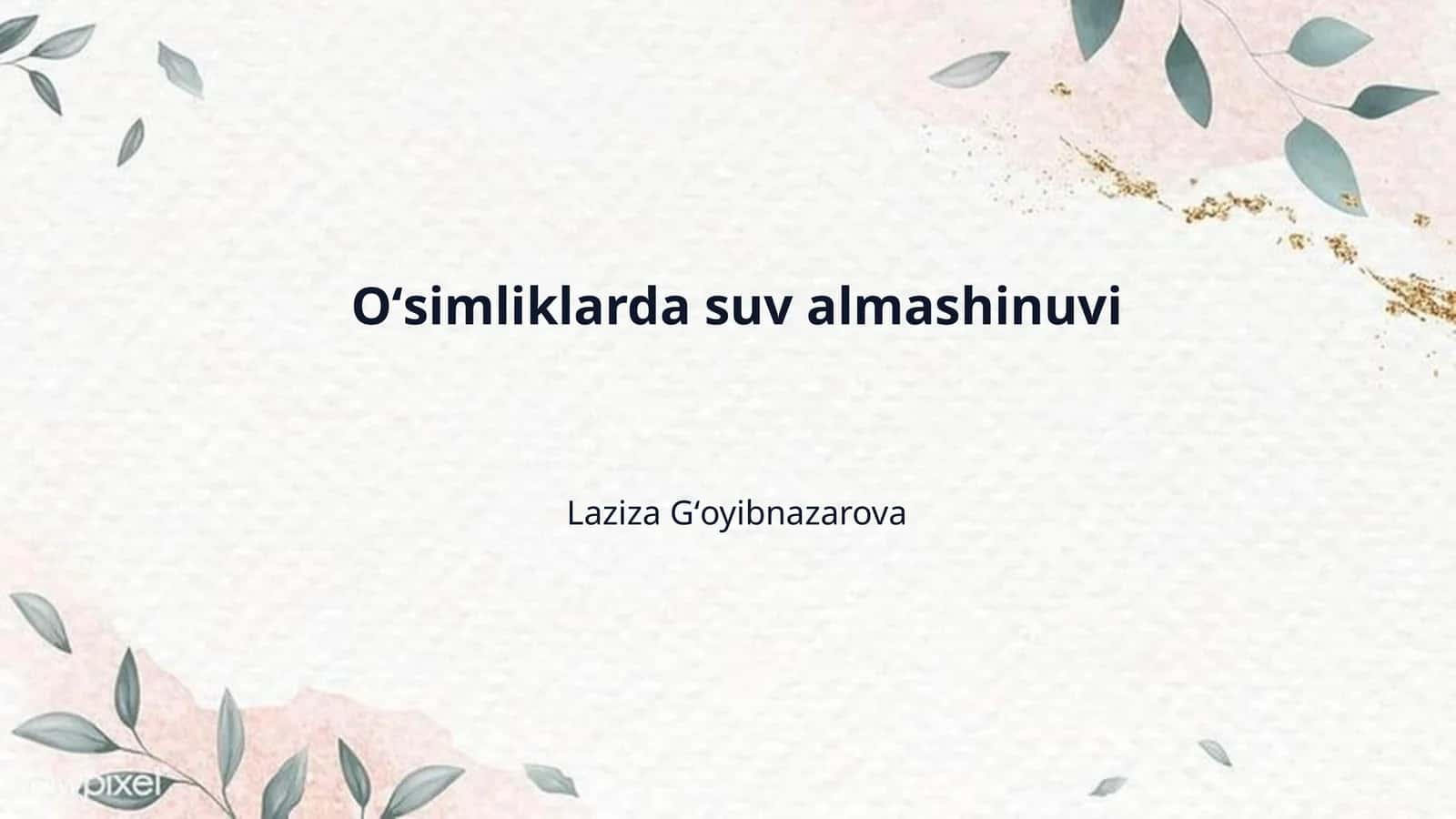 Oʻsimliklarda suv almashinuvi