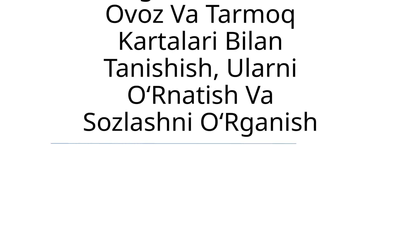 Yangi Avlod Vedio Ovoz Va Tarmoq Kartalari Bilan Tanishish