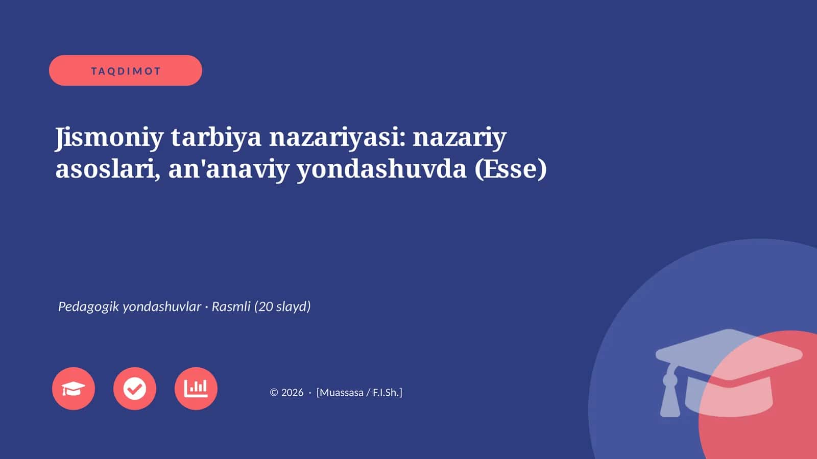 Jismoniy tarbiya nazariyasi: nazariy asoslari, an'anaviy yondashuvda (Esse)
