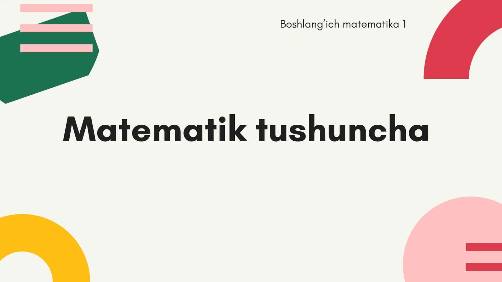 Matematik tushuncha
