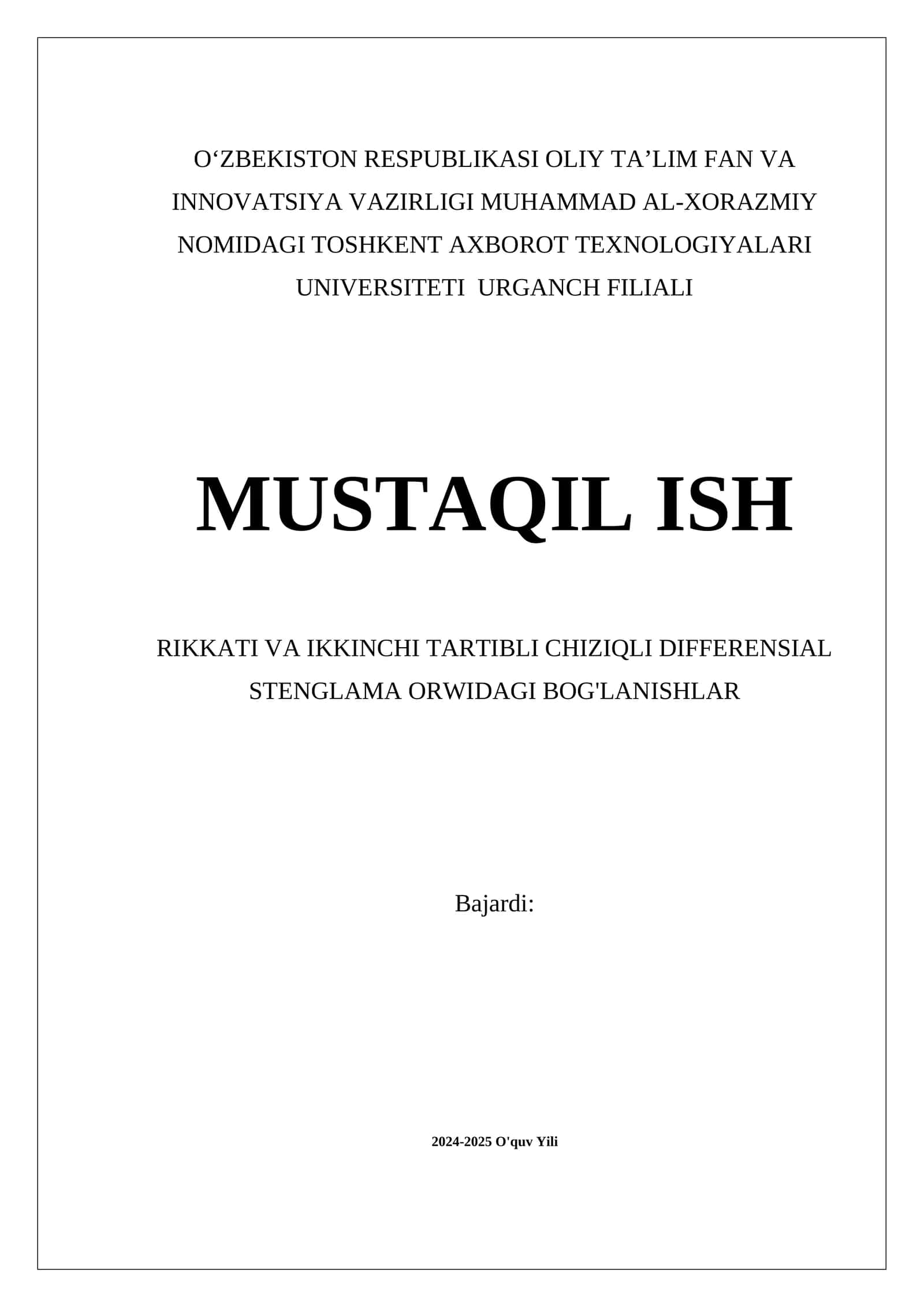 Rikkati va ikkinchi tartibli chiziqli differensial stenqlama orwidasgi bog'lanishlar