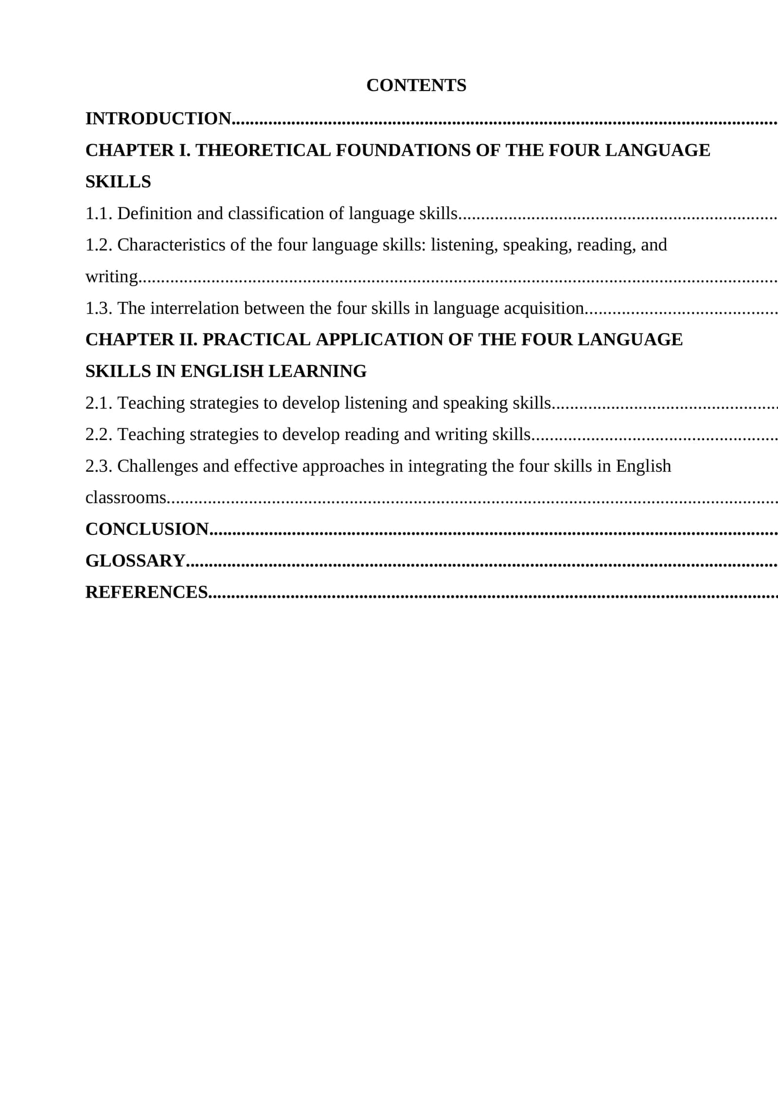 The Role of the Four Language Skills in English Learning
