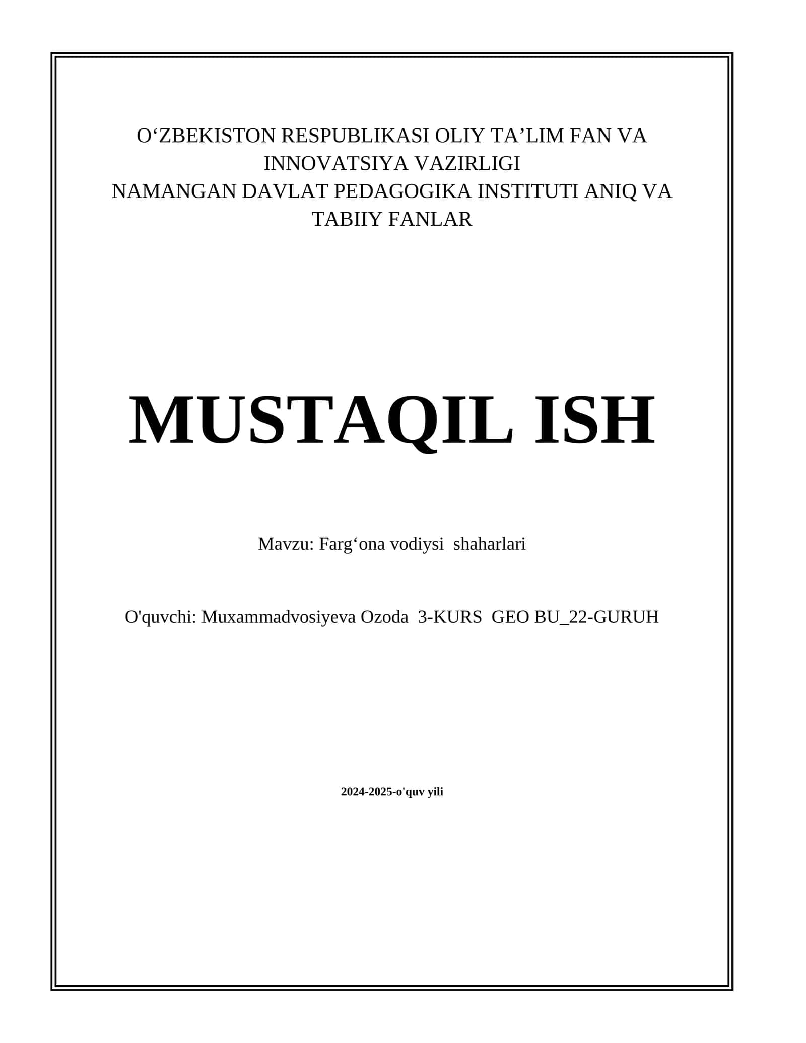 Farg‘ona vodiysi shaharlari