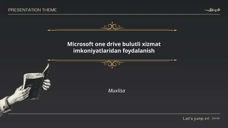 Microsoft one drive bulutli xizmat imkoniyatlaridan foydalanish