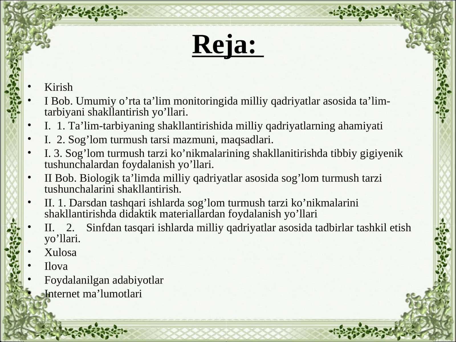Sog'lom turmush tarzi BMI
