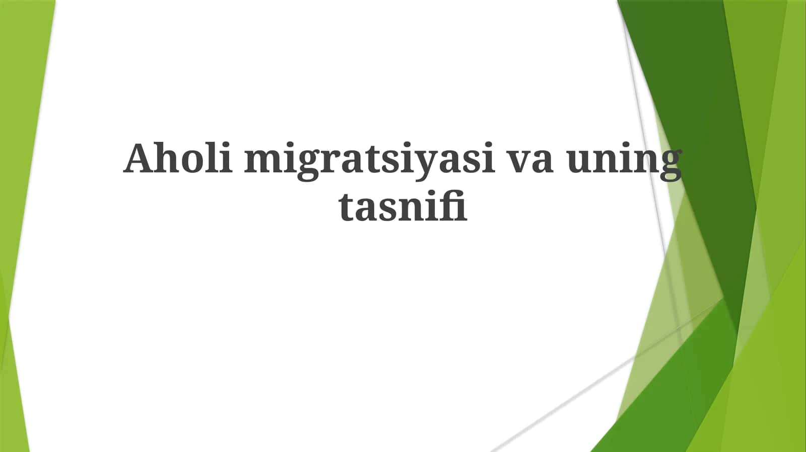 Aholi migratsiyasi va uning tasnifi