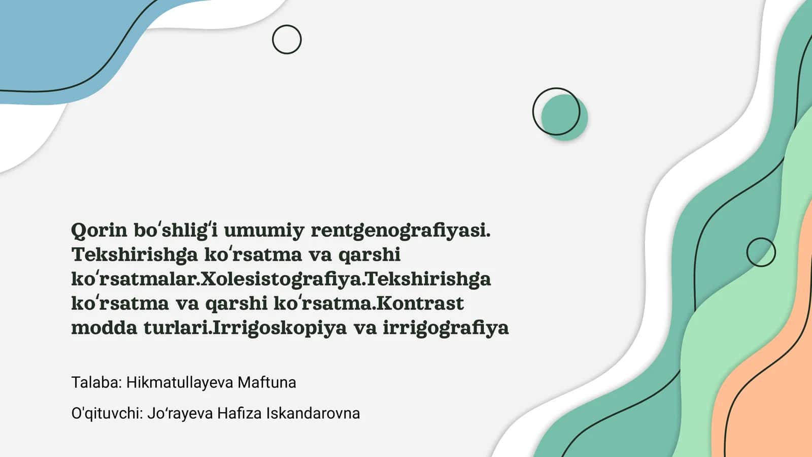Qorin boʻshligʻi umumiy rentgenografiyasi