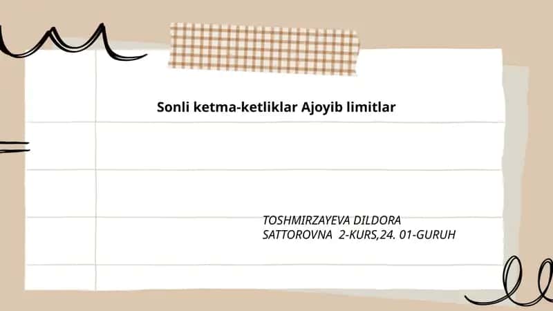 Sonli ketma-ketliklar Ajoyib limitlar