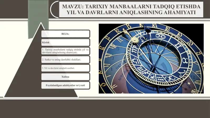 TARIXIY MANBAALARNI TADQIQ ETISHDA YIL VA DAVRLARNI ANIQLASHNING AHAMIYATI
