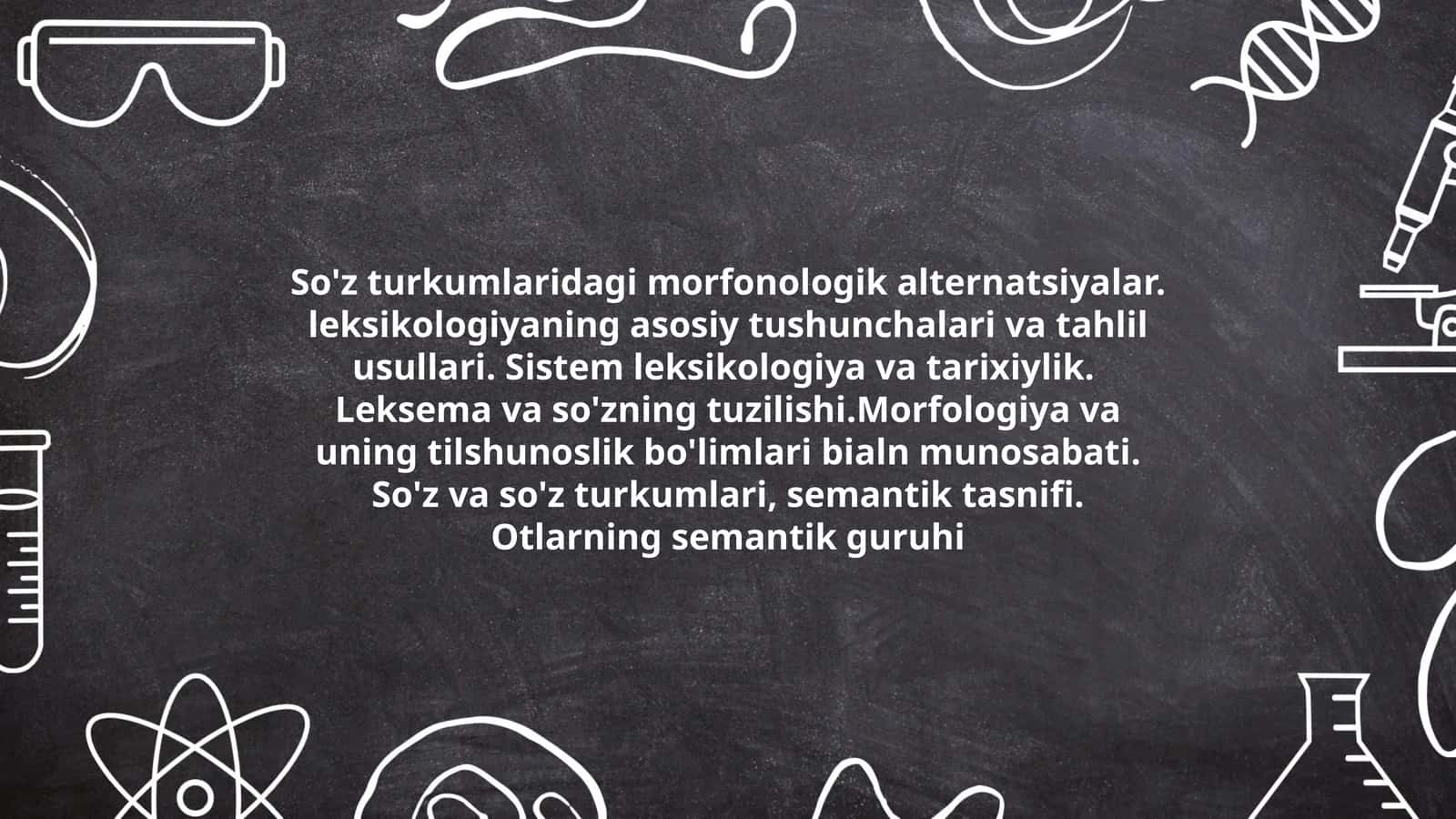 So'z turkumlari va morfologik alternatsiyalar