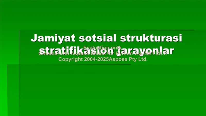 Jamiyat sotsial strukturasi stratifikasion jarayonlar