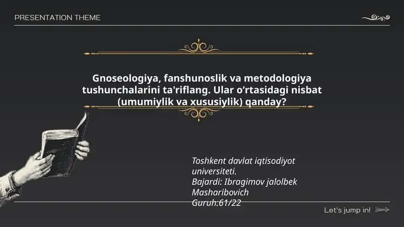 Gnoseologiya, fanshunoslik va metodologiya