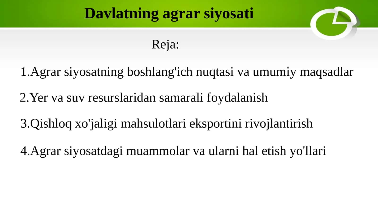Davlatning agrar siyosati